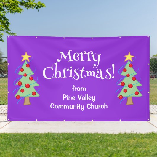 Aangepaste Merry Christmas Church Banner (Buitenkant)