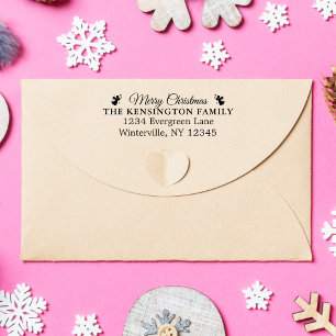 Aangepaste Merry Christmas Family Adres met bellen Zelfinktende Stempel