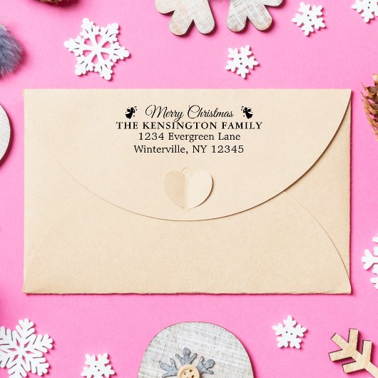 Aangepaste Merry Christmas Family Adres met bellen Zelfinktende Stempel