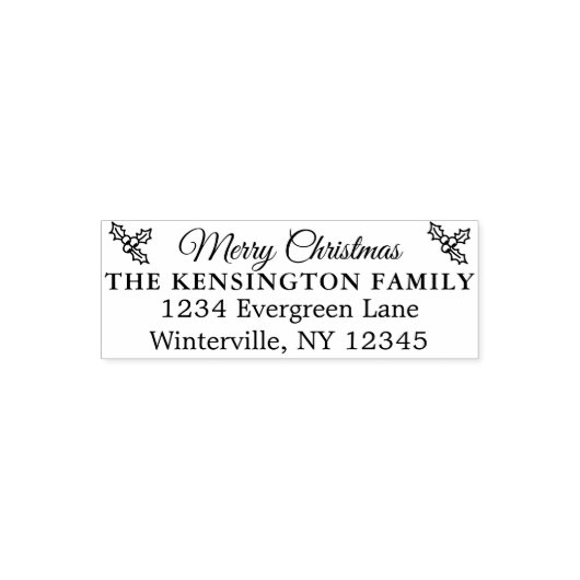 Aangepaste Merry Christmas Family Adres Stamp Zelfinktende Stempel (Design)