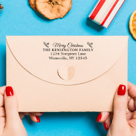 Aangepaste Merry Christmas Family Adres Stamp Zelfinktende Stempel