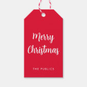 Aangepaste Merry Christmas Handgeschreven Script S Cadeaulabel (Voorkant)