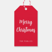 Aangepaste Merry Christmas Handgeschreven Script S Cadeaulabel (Achterkant)