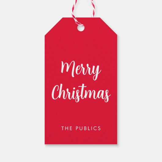 Aangepaste Merry Christmas Handgeschreven Script S Cadeaulabel (Achterkant)