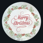 Aangepaste Merry Christmas Holly Wreath Stickers<br><div class="desc">Custom Merry Christmas Holly Wreath Mason Jar Star Stickers,  Glossy</div>