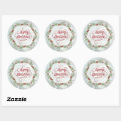 Aangepaste Merry Christmas Holly Wreath Stickers (Vel)