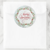 Aangepaste Merry Christmas Holly Wreath Stickers (Tas)