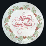 Aangepaste Merry Christmas Holly Wreath Stickers<br><div class="desc">Custom Merry Christmas Holly Wreath Mason Jar Star Stickers,  Glossy</div>