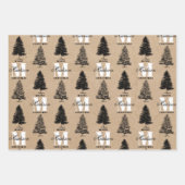 Aangepaste Merry Christmas Kraft Monogram Inpakpapier Vel (Voorkant 3)