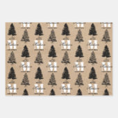 Aangepaste Merry Christmas Kraft Monogram Inpakpapier Vel (Voorkant)