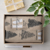 Aangepaste Merry Christmas Kraft Monogram Tissuepapier (Geschenk)