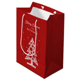 Aangepaste Merry Christmas Line Art Tree Medium Cadeauzakje