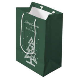 Aangepaste Merry Christmas Line Art Tree Medium Cadeauzakje