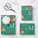 Aangepaste Merry Christmas Monogram Tiger & Tree G Inpakpapier Vel<br><div class="desc">Een gepersonaliseerd "Merry Christmas" monogram ontwerp met een kersttijger en kerstboom. Een ideaal feestelijk ontwerp op maat voor het vakantieseizoen. Pas het monogram aan en maak het uw eigen!</div>