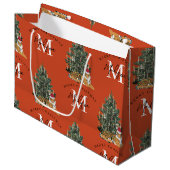 Aangepaste Merry Christmas Monogram Tiger & Tree R Groot Cadeauzakje
