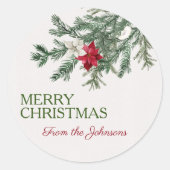 Aangepaste Merry Christmas Naam toevoegen Waterver Ronde Sticker (Voorkant)