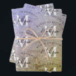 Aangepaste Merry Christmas Paarse Glitter Monogram Inpakpapier Vel<br><div class="desc">Een gepersonaliseerde "Merry Christmas" monogram ontwerp met een Xmas paarse en gouden glitter look achtergrond kleur. Een ideaal feestelijk ontwerp op maat voor het vakantieseizoen. Pas het monogram aan en maak het uw eigen!</div>