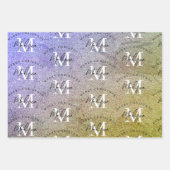 Aangepaste Merry Christmas Paarse Glitter Monogram Inpakpapier Vel (Voorkant)