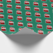 Aangepaste Merry Christmas Pine Tree Green Gift Cadeaupapier (Hoek)