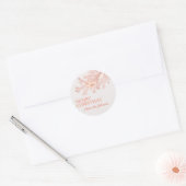 Aangepaste Merry Christmas Pink Glitter Pine Branc Ronde Sticker (Envelop)