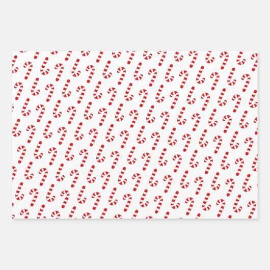 Aangepaste Merry Christmas Red Candy Cane Monogram Inpakpapier Vel (Voorkant 3)
