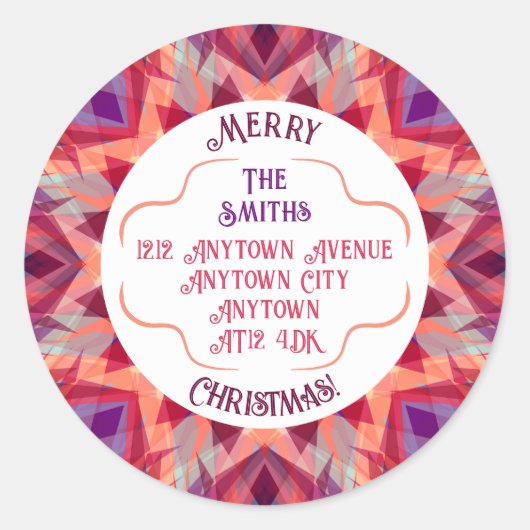 Aangepaste Merry Christmas Red retour adres label (Voorkant)