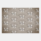 Aangepaste Merry Christmas Rustic Monogram Inpakpapier Vel (Voorkant 2)