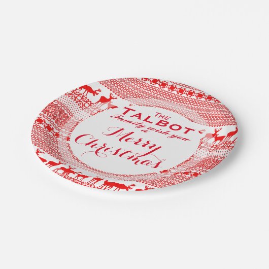 Aangepaste MERRY CHRISTMAS SEASON'S GROETTE Papier Papieren Bordje (Gekanteld)