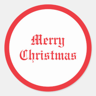 Aangepaste Merry Christmas Text Retro Ronde Sticker