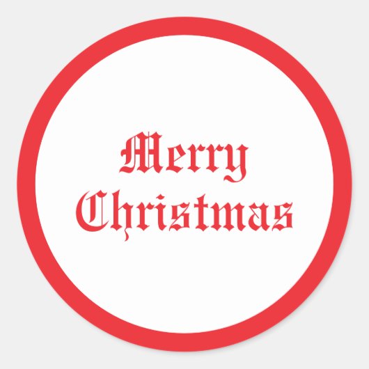 Aangepaste Merry Christmas Text  Retro Ronde Sticker (Voorkant)