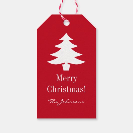 Aangepaste Merry Christmas tree cadeau labels met Cadeaulabel (Voorkant)