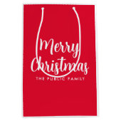 Aangepaste Merry Christmas Typografie Naam Sjabloo Medium Cadeauzakje (Voorkant)