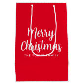 Aangepaste Merry Christmas Typografie Naam Sjabloo Medium Cadeauzakje (Achterkant)