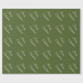 Aangepaste Merry kerst Moss Groene Achtergrond Cadeaupapier (Vlak)