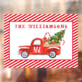 Aangepaste Merry kerstboom Red  vrachtwagen Raamsticker (Vel 2)