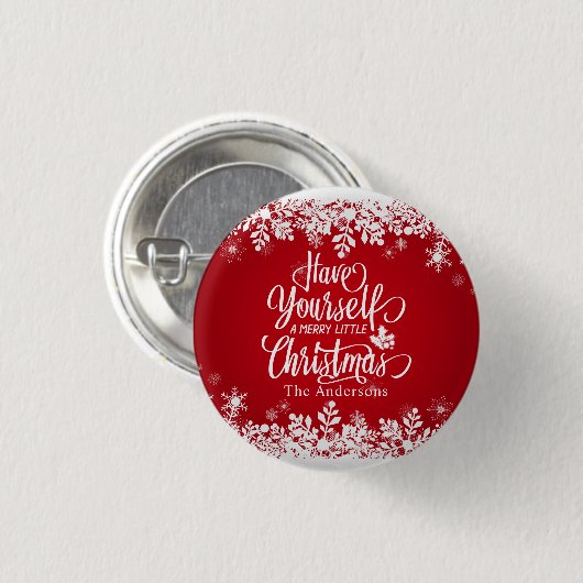Aangepaste Merry Little Kerstmis Button (Voorkant /achterkant)