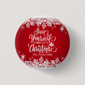 Aangepaste Merry Little Kerstmis Button (Voorkant)
