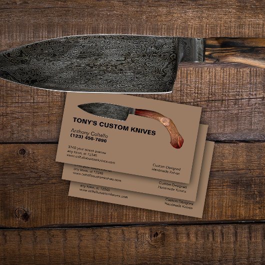 Aangepaste messen en messen visitekaartje