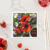 Aangepaste "Met Liefde" Beker Koffie & Rode Klapr Servet (Insitu)