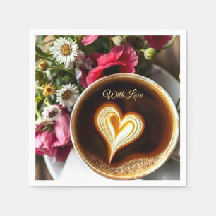 Aangepaste "Met Liefde"  Kopje Koffie & Rode Papav Servet