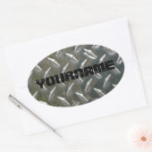 Aangepaste metaalwerknaam bord ovale sticker (Envelop)