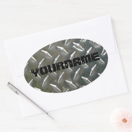 Aangepaste metaalwerknaam bord ovale sticker (Envelop)