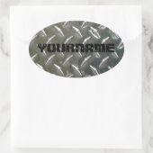 Aangepaste metaalwerknaam bord ovale sticker (Tas)