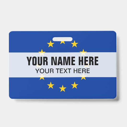 Aangepaste metalen clipbadge met EU-vlag Badge (Voorkant)