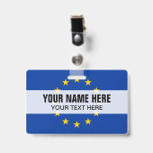Aangepaste metalen clipbadge met EU-vlag Badge (Voorkant met clip)