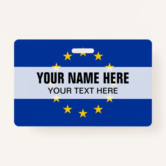 Aangepaste metalen clipbadge met EU-vlag Badge (Voorkant)