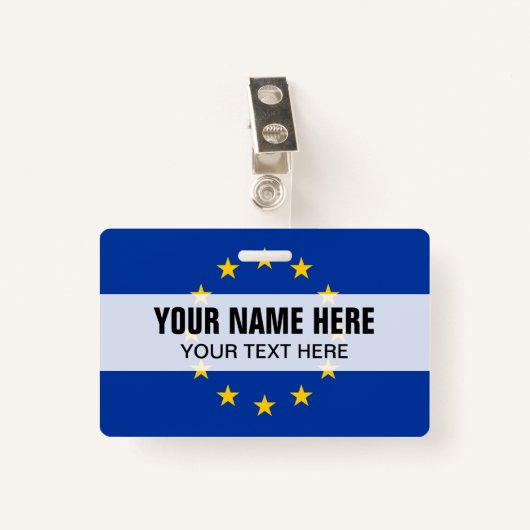 Aangepaste metalen clipbadge met EU-vlag Badge (Voorkant met clip)