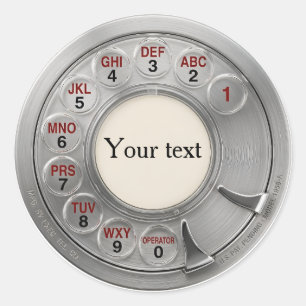 Aangepaste metalen draaischijf telefoon ronde sticker
