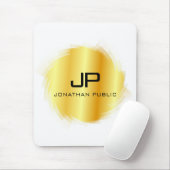 Aangepaste metalen gouden look Moderne monogram Sj Muismat (Met muis)