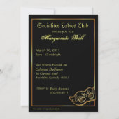 Aangepaste metalen gouden maskerade - Uitnodiging (Achterkant)